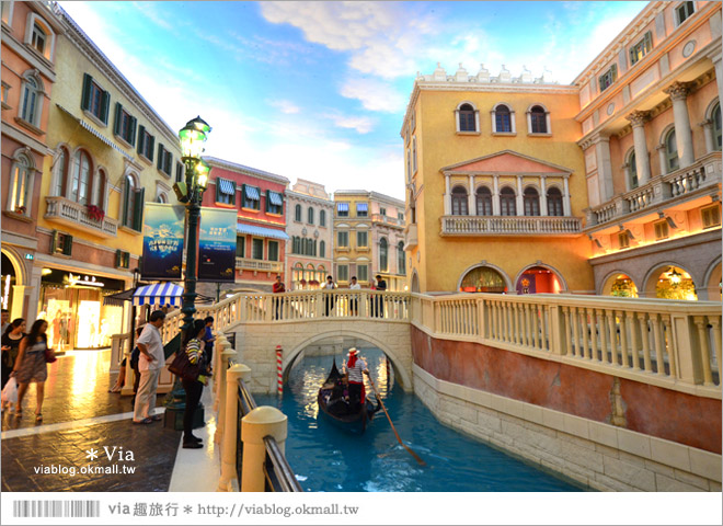 澳門威尼斯人渡假村》威尼斯運河整個搬進室內的商店街＋華麗夜景外觀篇～超美必拍！