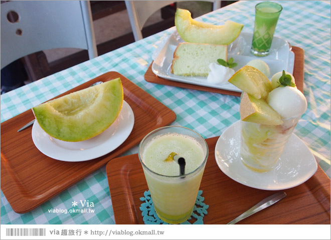 靜岡甜點》名倉哈密瓜農場（名倉メロン農場 ）～幸福香甜的綠色風下午茶！