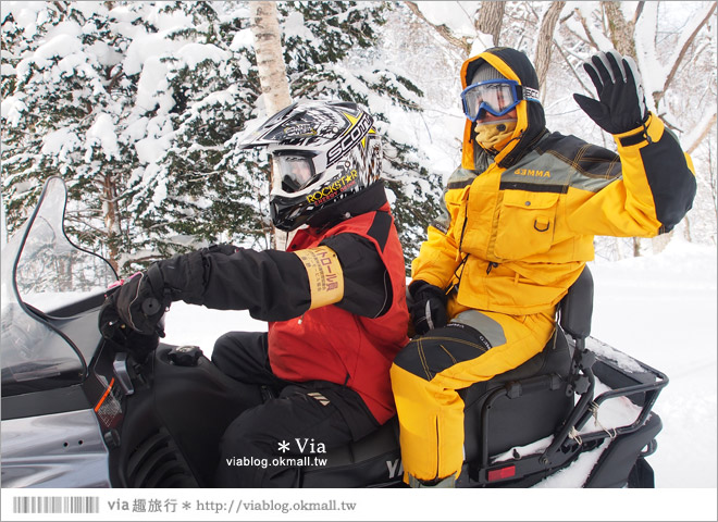 北海道雪上摩托車》北海道名寄滑雪場～體驗雪森林中雪上摩托車的騁馳速度快感！