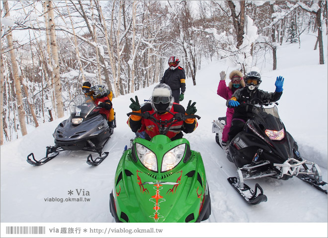 北海道雪上摩托車》北海道名寄滑雪場～體驗雪森林中雪上摩托車的騁馳速度快感！