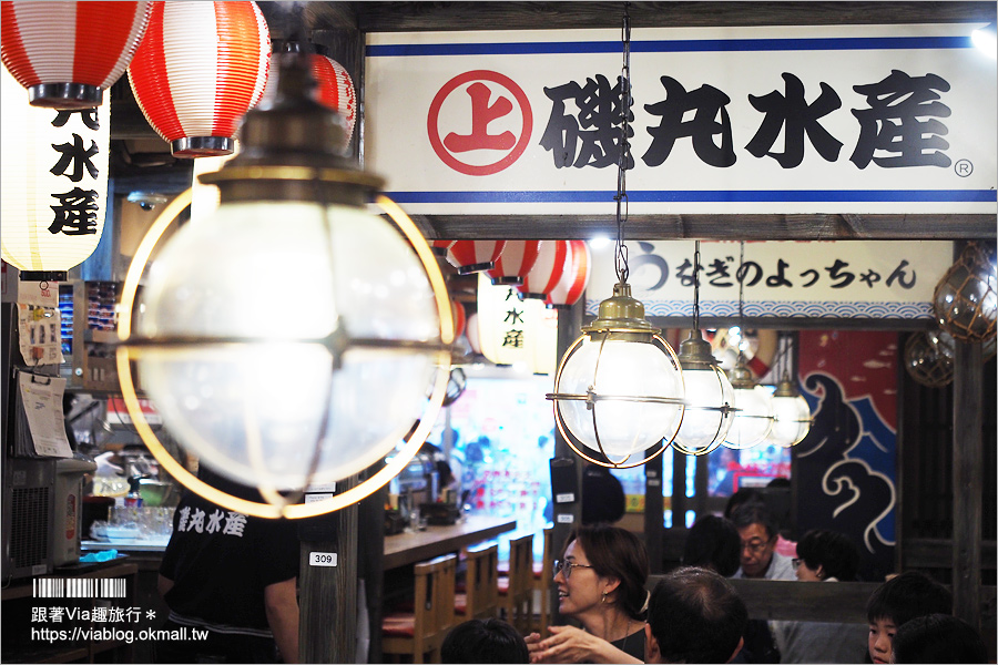 大阪餐廳》心齋橋美食～磯丸水產居酒屋‧海鮮套餐喔依系！新鮮生猛的鮑魚、扇貝好好吃！