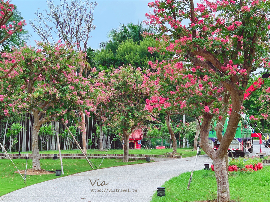 彰化景點》成美文化園～台版兼六園的夢幻日式庭園造景，紫薇花季的桃色漫遊小旅行！