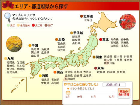 【日本賞楓季節】日本賞楓者必看～2008日本紅葉最前線